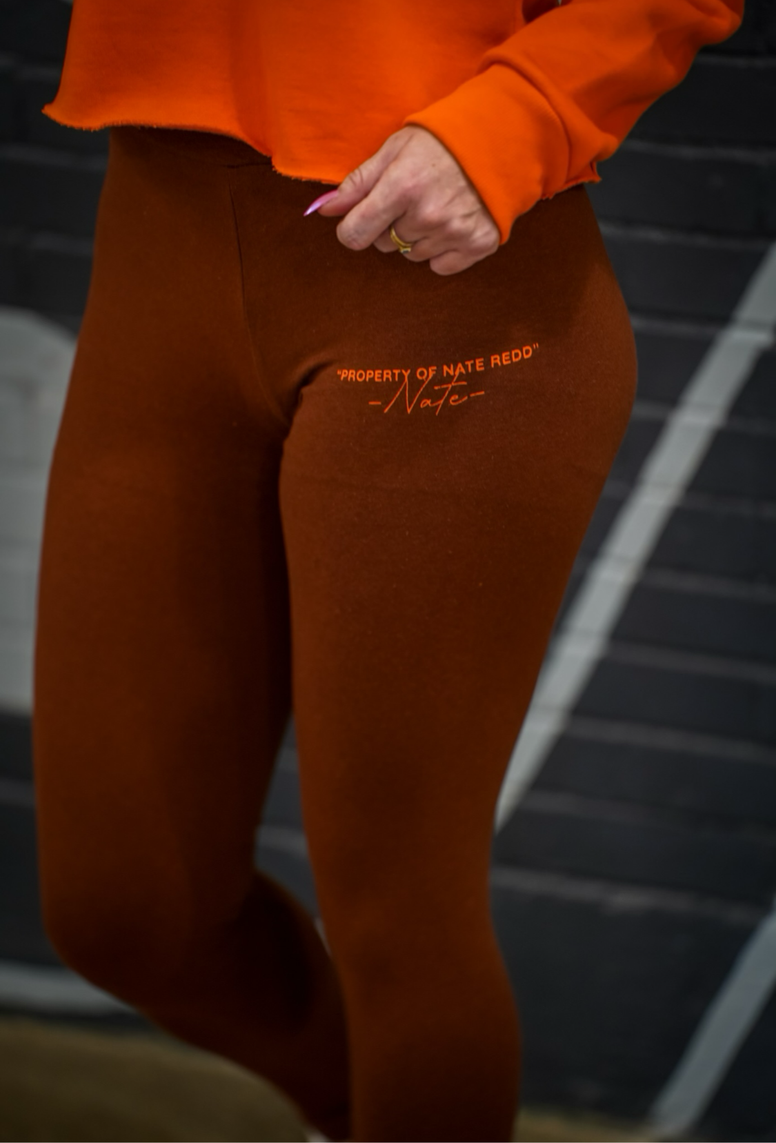 Orange and Brown Nate Redd Members Crop Hoodie only