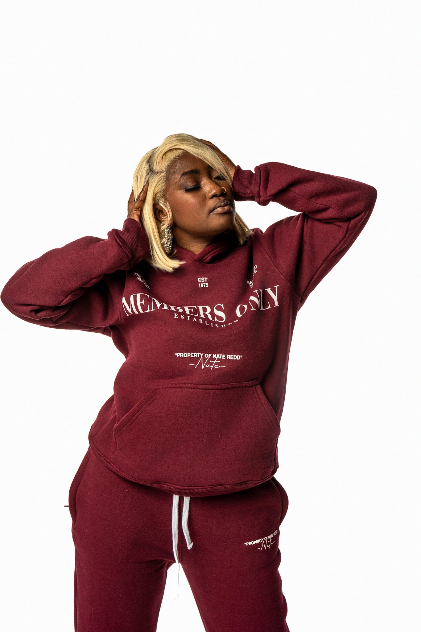 Burgundy Members Only Unisex Stacked Set