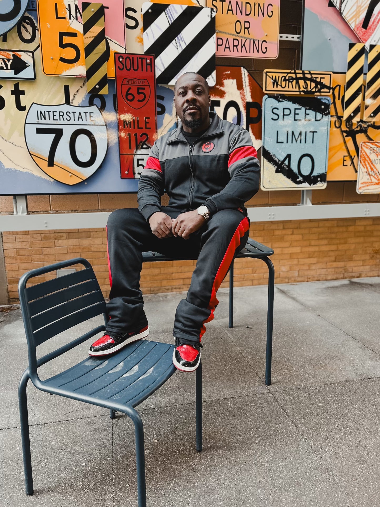 Red and Black Track Suit