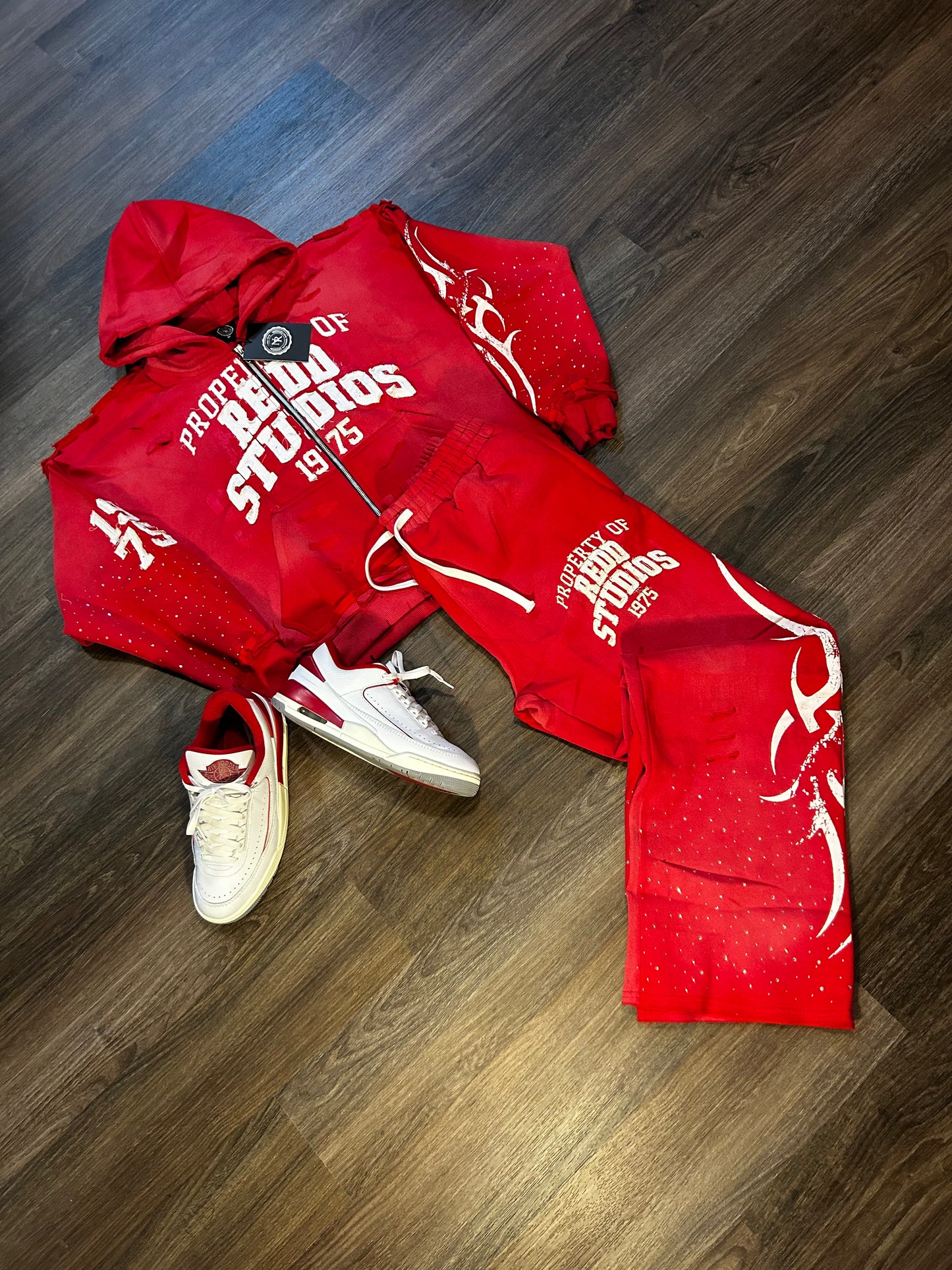 Redd Studios Red Zip-Front 2-Piece Set
