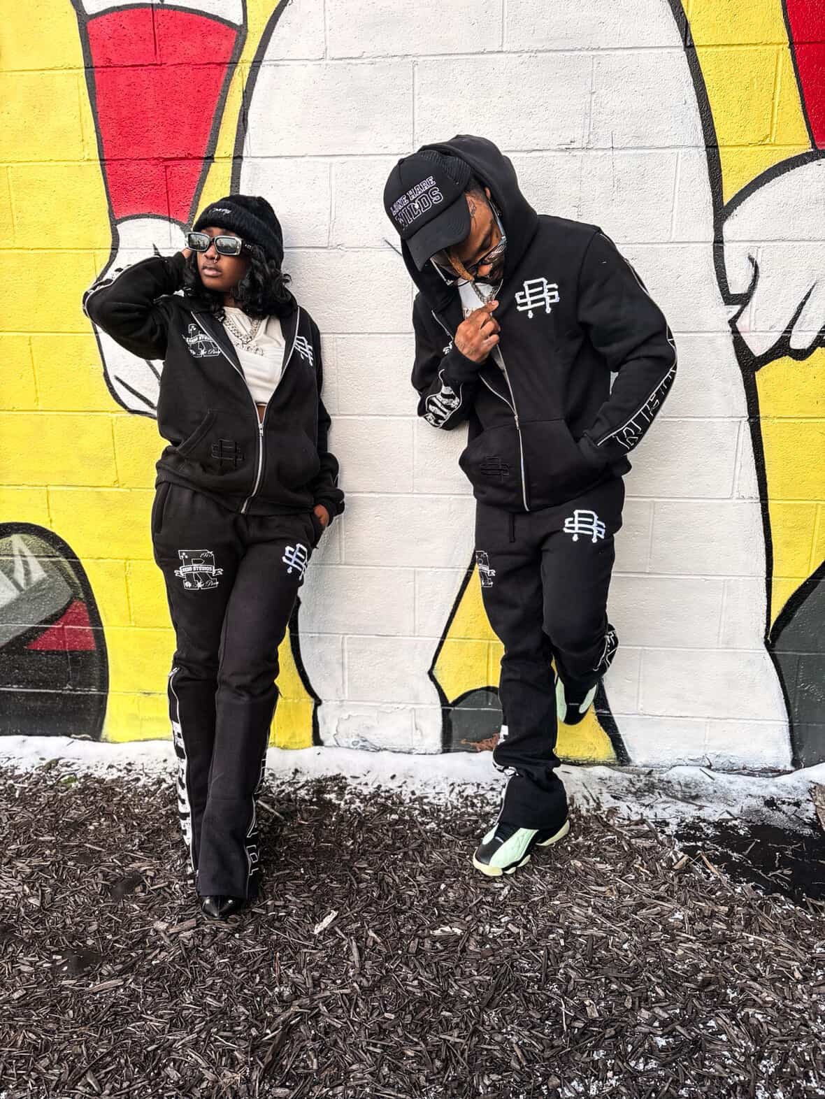 Black Redd Studios 2-Piece Zip Front Jogger Set