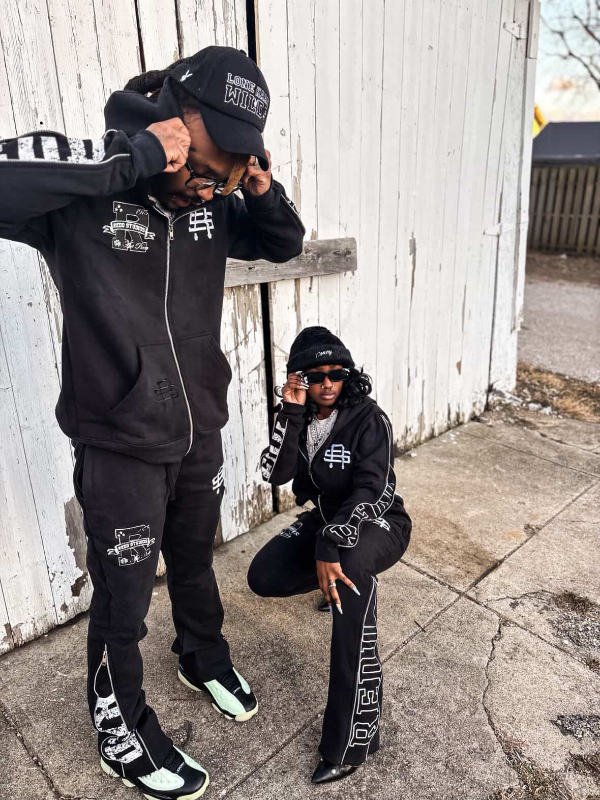 Black Redd Studios 2-Piece Zip Front Jogger Set