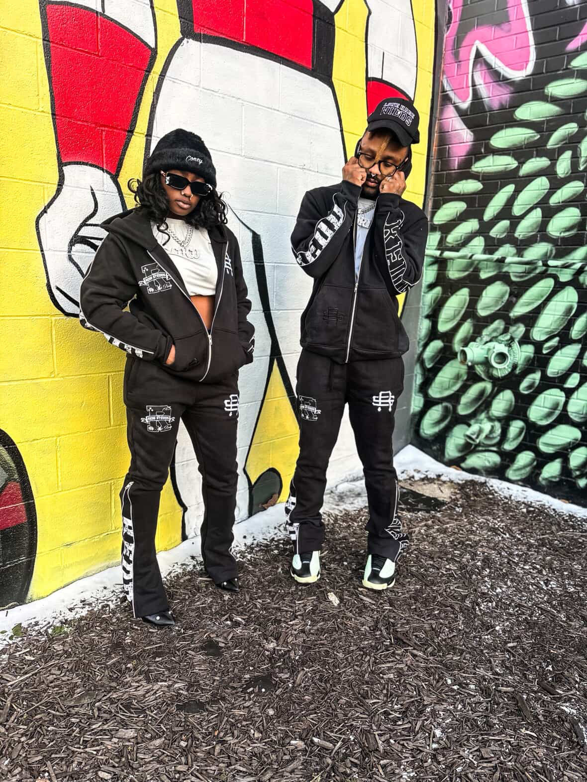 Black Redd Studios 2-Piece Zip Front Jogger Set