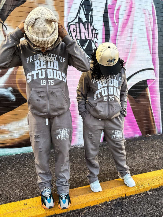 Grey Redd Studios Zip Front 2-Piece Jogging Suit