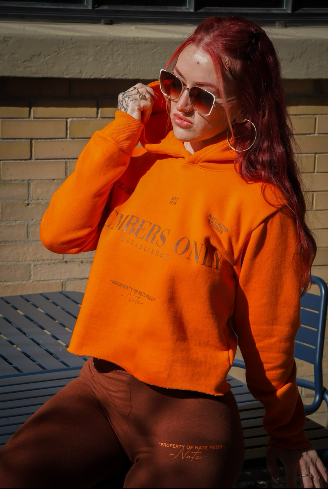 Orange and Brown Nate Redd Members Only Legging and Hoodie Set