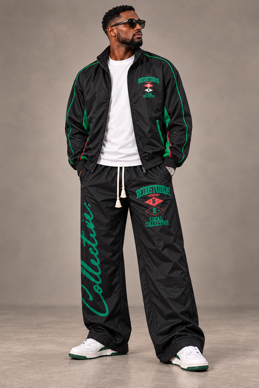Redd Studios Men’s Black Nylon Tracksuit