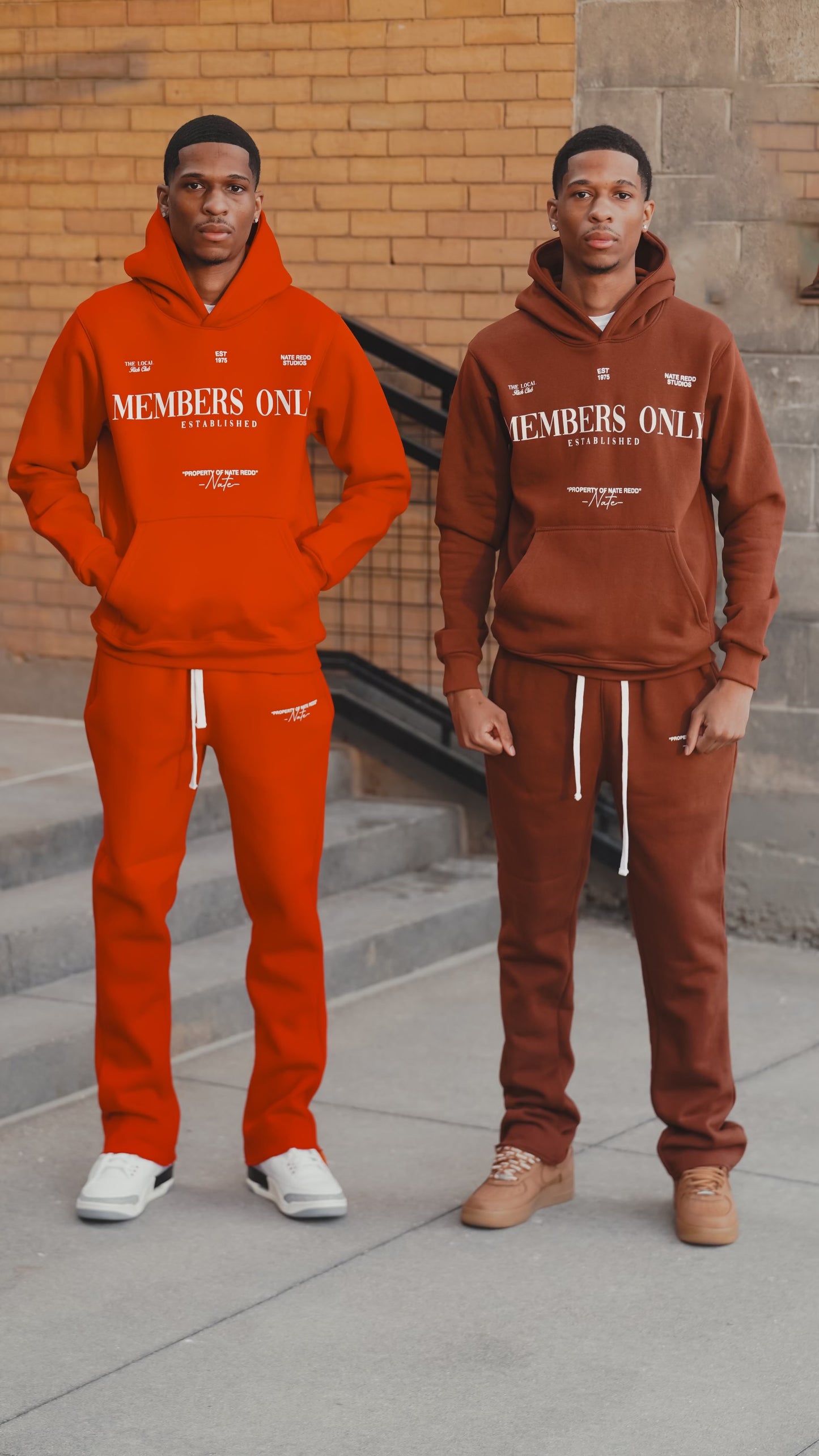Brown Members Only Unisex Stacked Set