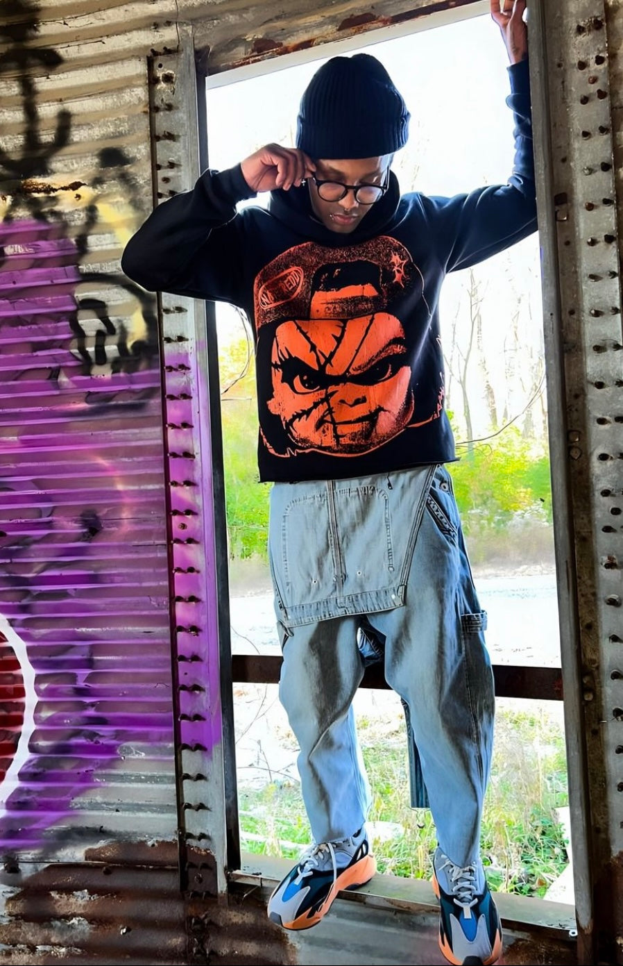 Black and Orange Chucky Hoodie