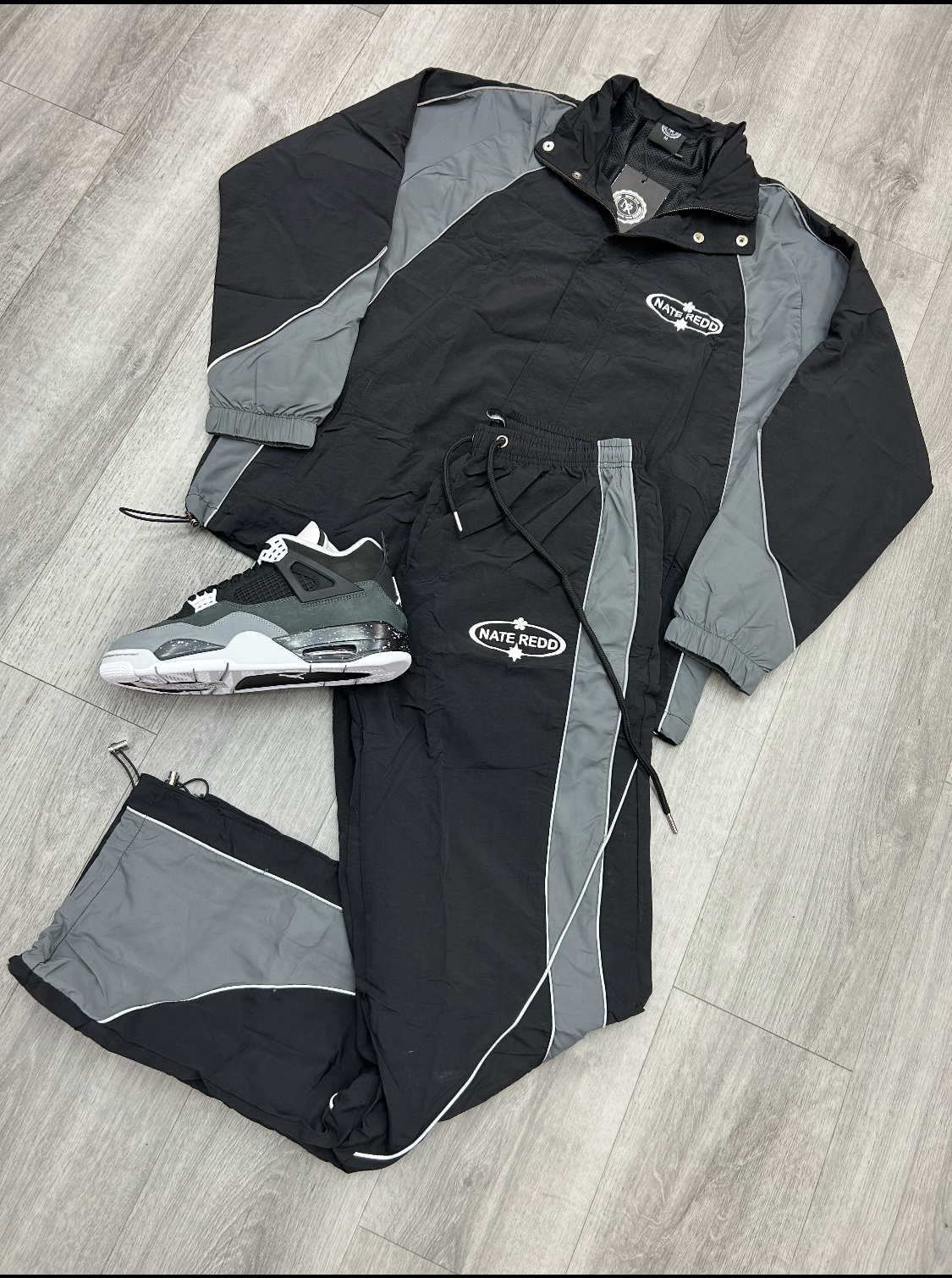 Black and Grey Nate Redd Tracksuit