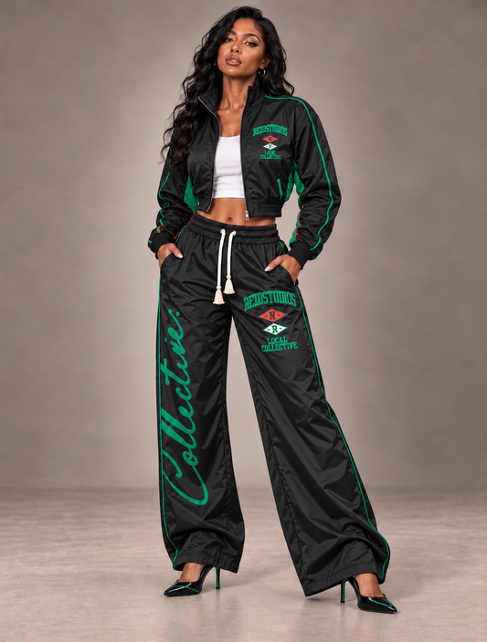 Redd Studios Women’s Black Nylon Tracksuit
